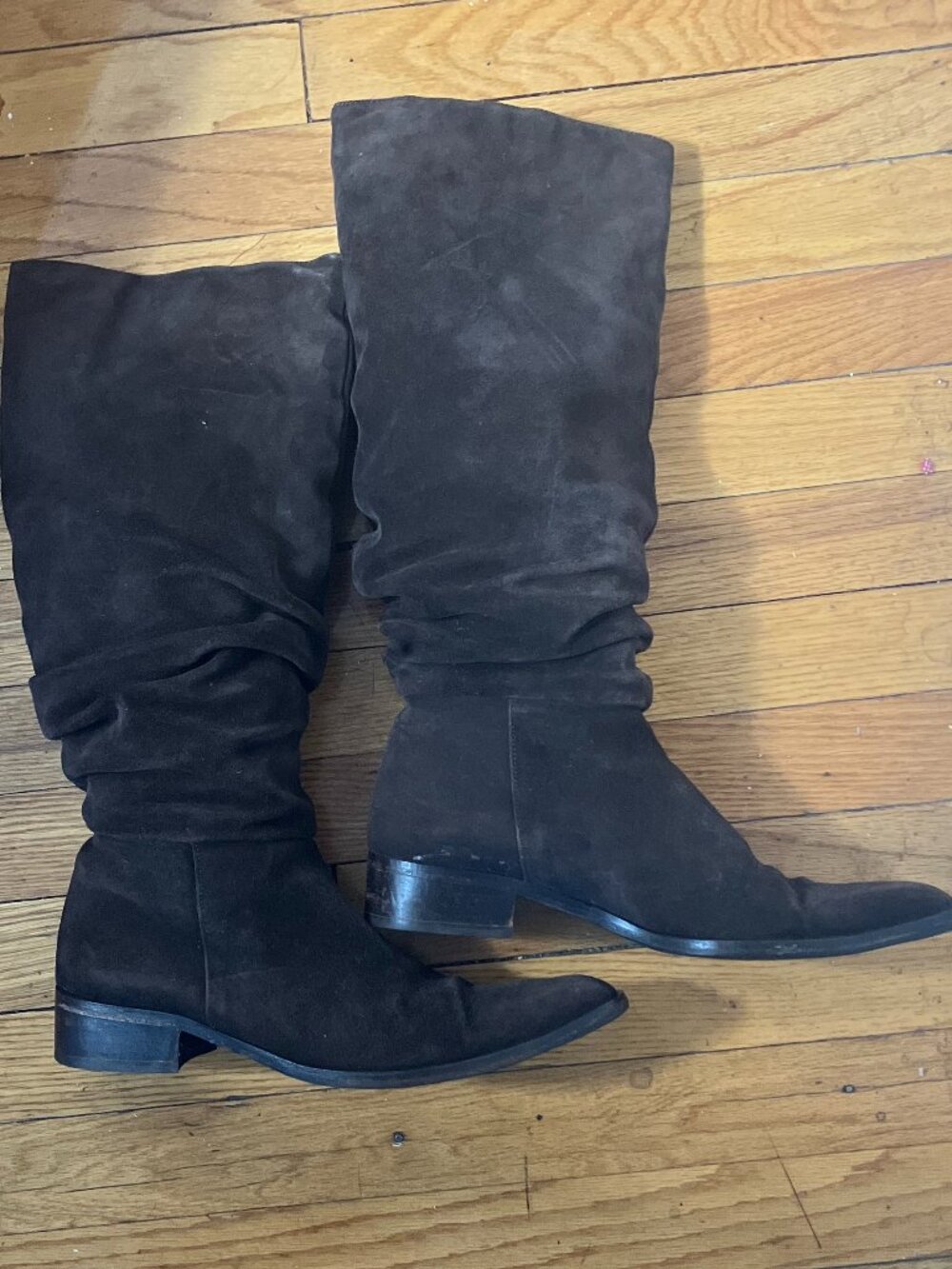 High End Vero Cuoio Brown Suede Scrunch Boot